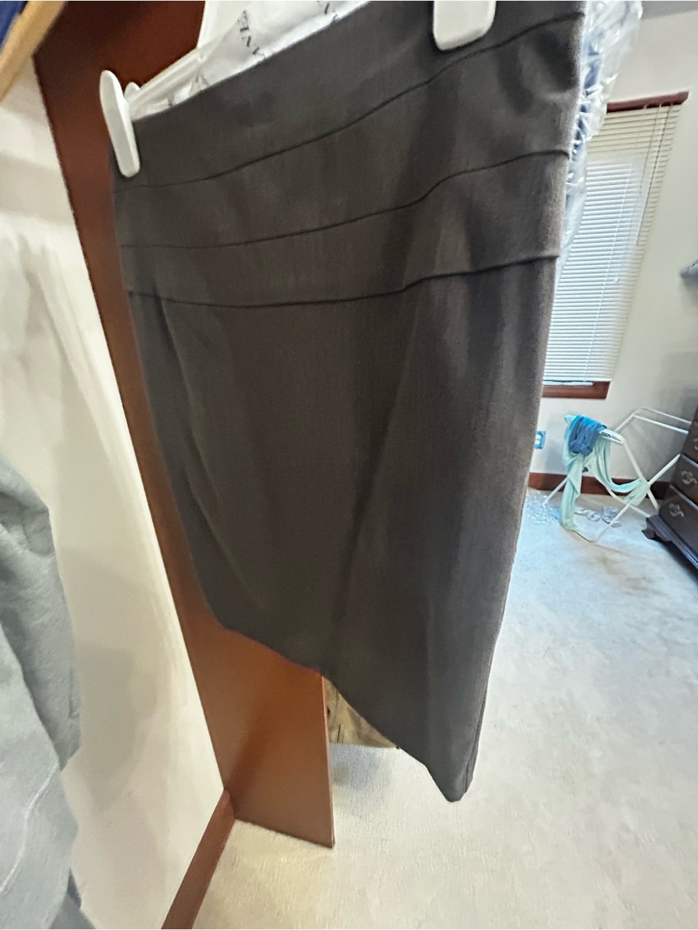 VENUS Dark Gray Asymmetrical Pencil Skirt